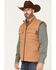 Image #2 - Cowboy Hardware Men's Ranch Canvas Berber Sherpa-Lined Vest, Camel, hi-res