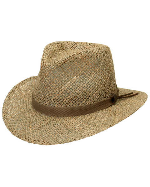 Black Creek Men's Straw Western Fashion Hat, Natural, hi-res