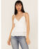 Image #1 - Tempted Women's Crochet Ruffle Crop Cami Top, White, hi-res