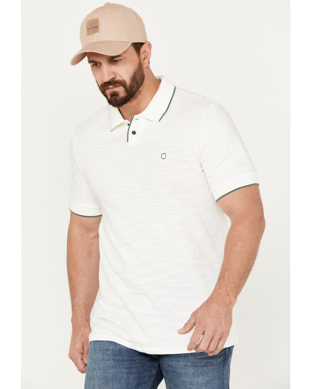 Image #1 - Brixton Men's Proper Polo, Off White, hi-res