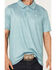 Image #3 - Panhandle Slim Men's Geo Print Short Sleeve Snap Performance Polo Shirt, Turquoise, hi-res