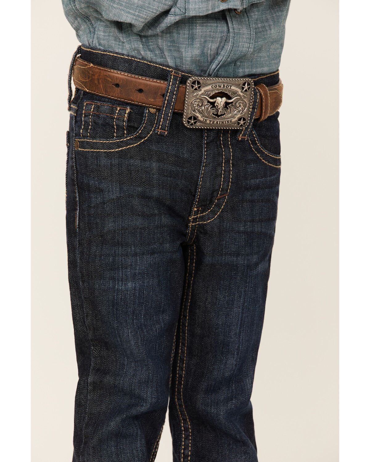 Image #2 - Cody James Boys' Sheridan Dark Wash Mid Rise Stretch Slim Straight Jeans, Medium Wash, hi-res