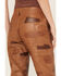 Image #4 - Understated Leather Women's Vixen Mid Rise Leather Patched Pants, Tan, hi-res