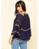 Image #2 - Free People Women's Talia Embroidered Blouse, Navy, hi-res
