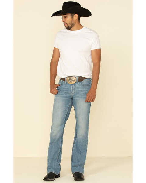 Image #1 - Cody James Men's Hamshackle Light Wash Relaxed Bootcut Stretch Denim Jeans, Blue, hi-res