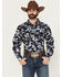 Image #1 - Panhandle Men's Vintage Patriotic Cowboy Long Sleeve Snap Western Shirt, Black, hi-res