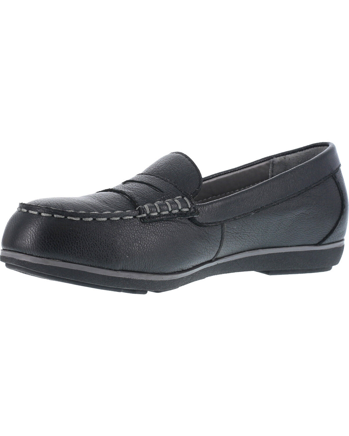 Image #2 - Rockport Women's Top Shore Penny Loafer Shoes - Steel Toe, Black, hi-res