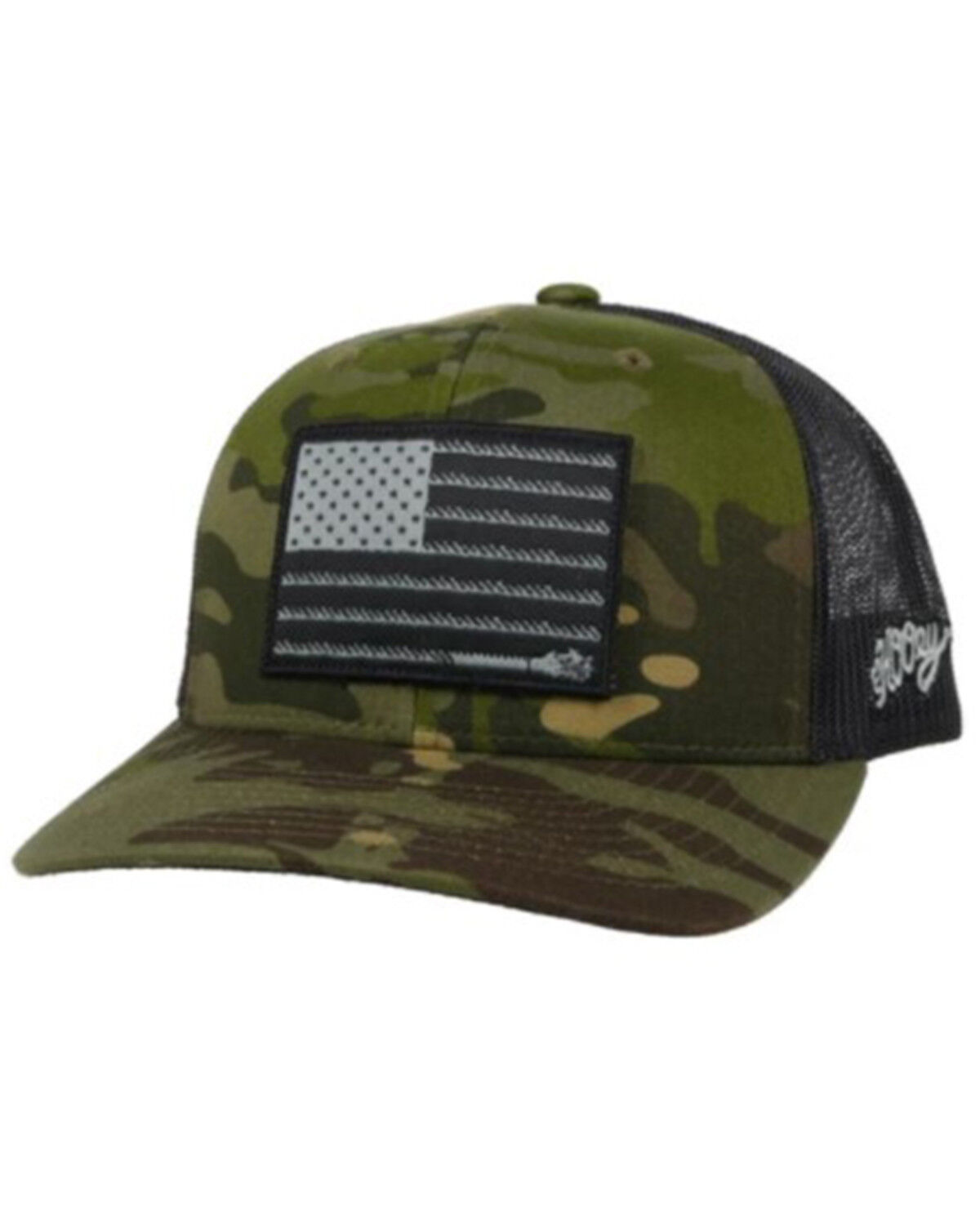 Image #1 - Hooey Men's Camo Flag Patch Trucker Cap, Camouflage, hi-res