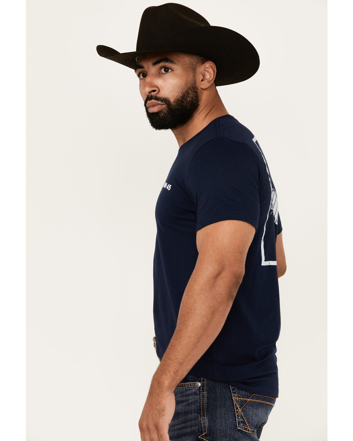 Image #2 - RANK 45® Men's Elliot Cowboy Short Sleeve Graphic T-Shirt, Navy, hi-res