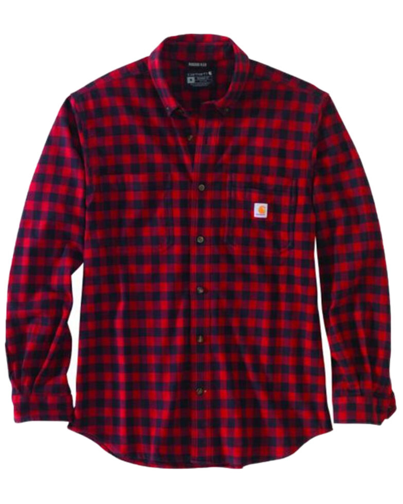Carhartt Men's Red Plaid Long Sleeve Button-Down Work Shirt Jacket , Red, hi-res
