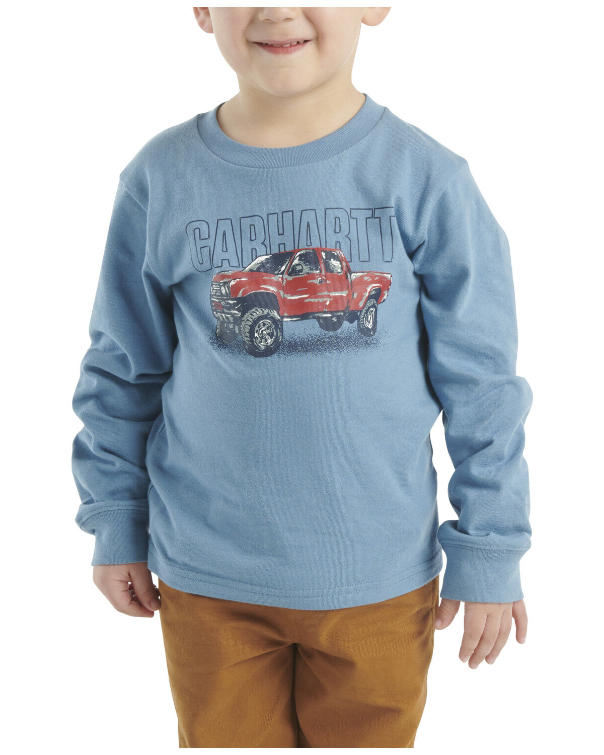 Image #1 - Carhartt Toddler Boys' Truck Long Sleeve Graphic T-Shirt, Blue, hi-res