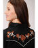 Old West Women's Black Brown Floral Embroidered Long Sleeve Western Shirt , Black, hi-res