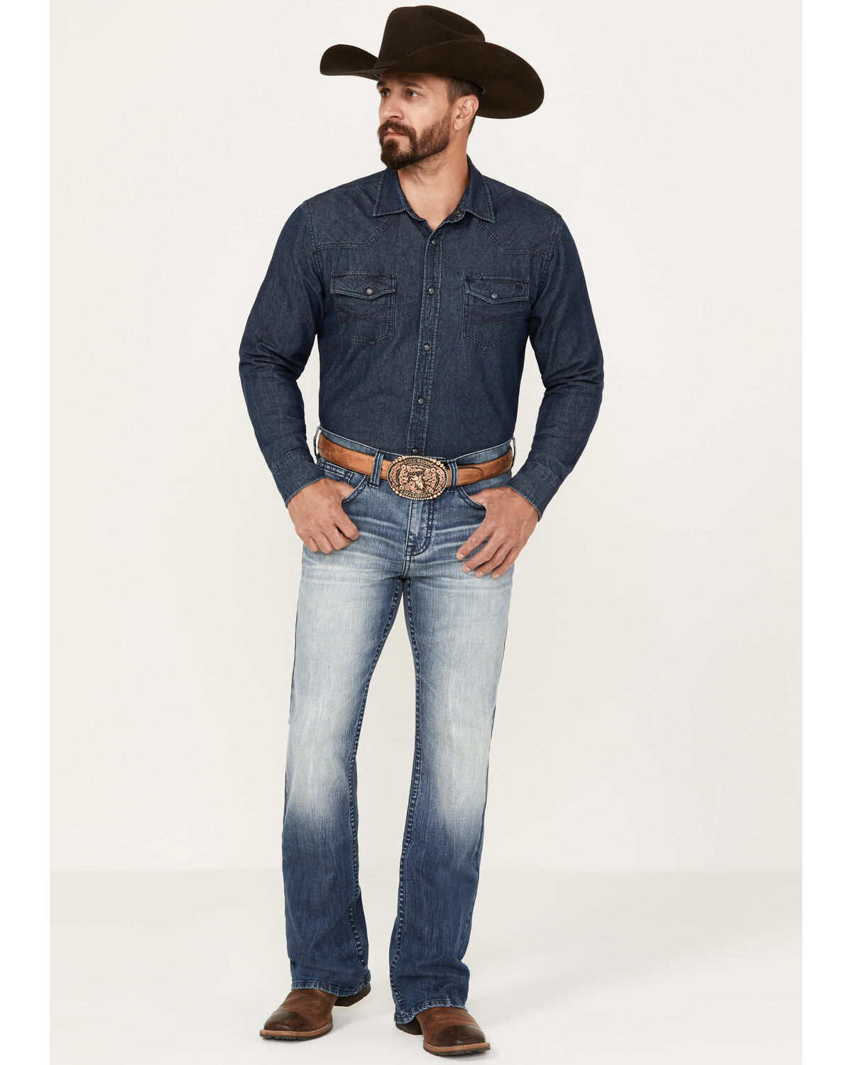 Image #1 - Cody James Men's Oregon Medium Wash Slim Bootcut Stretch Denim Jeans, Medium Wash, hi-res