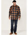 Hawx Men's FR Plaid Print Long Sleeve Button Down Work Shirt , Brown, hi-res