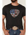 Rock & Roll Denim Men's Charcoal Patriotic Logo Short Sleeve T-Shirt , Charcoal, hi-res