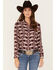 Image #1 - Ariat Women's Billie Jean Southwestern Jacquard Print Long Sleeve Button-Down Shirt, Purple, hi-res