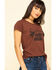 Image #5 - Bandit Brand Women's Cowboys Horse Around Graphic Short Sleeve Tee, Rust Copper, hi-res