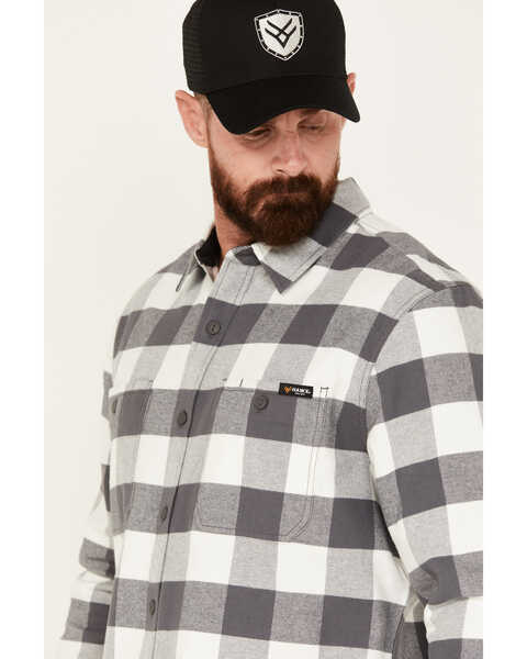 Image #2 - Hawx Men's Buffalo Plaid Print Flannel Work Shirt, Charcoal, hi-res