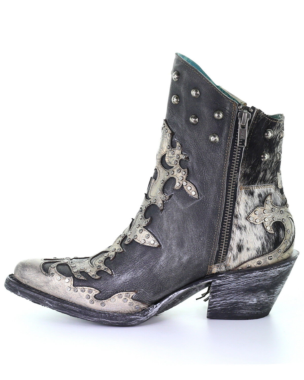 Image #3 - Corral Women's Metallic Overlay Fashion Booties - Round Toe, Multi, hi-res