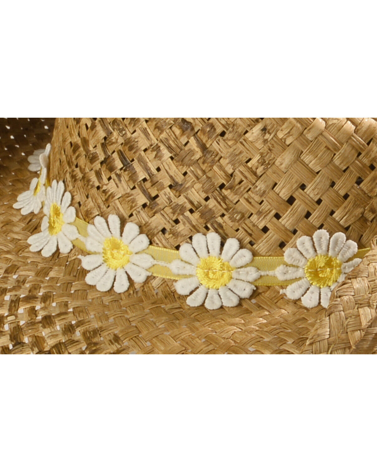 Image #2 - Shyanne Girls' Daisy Straw Cowboy Hat, Brown, hi-res