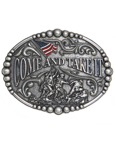 Image #1 - Cody James Men's Come and Take It Belt Buckle, Silver, hi-res