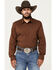 Image #1 - Kimes Ranch Men's Linville Long Sleeve Button-Down Performance Western Shirt, Brown, hi-res