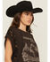 Image #2 - Originality Women's American Rodeo Lace Short Sleeve Graphic Tee, Brown, hi-res
