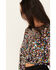 Image #2 - En Creme Women's Rainbow Sequins Long Sleeve Cropped Top , Black, hi-res