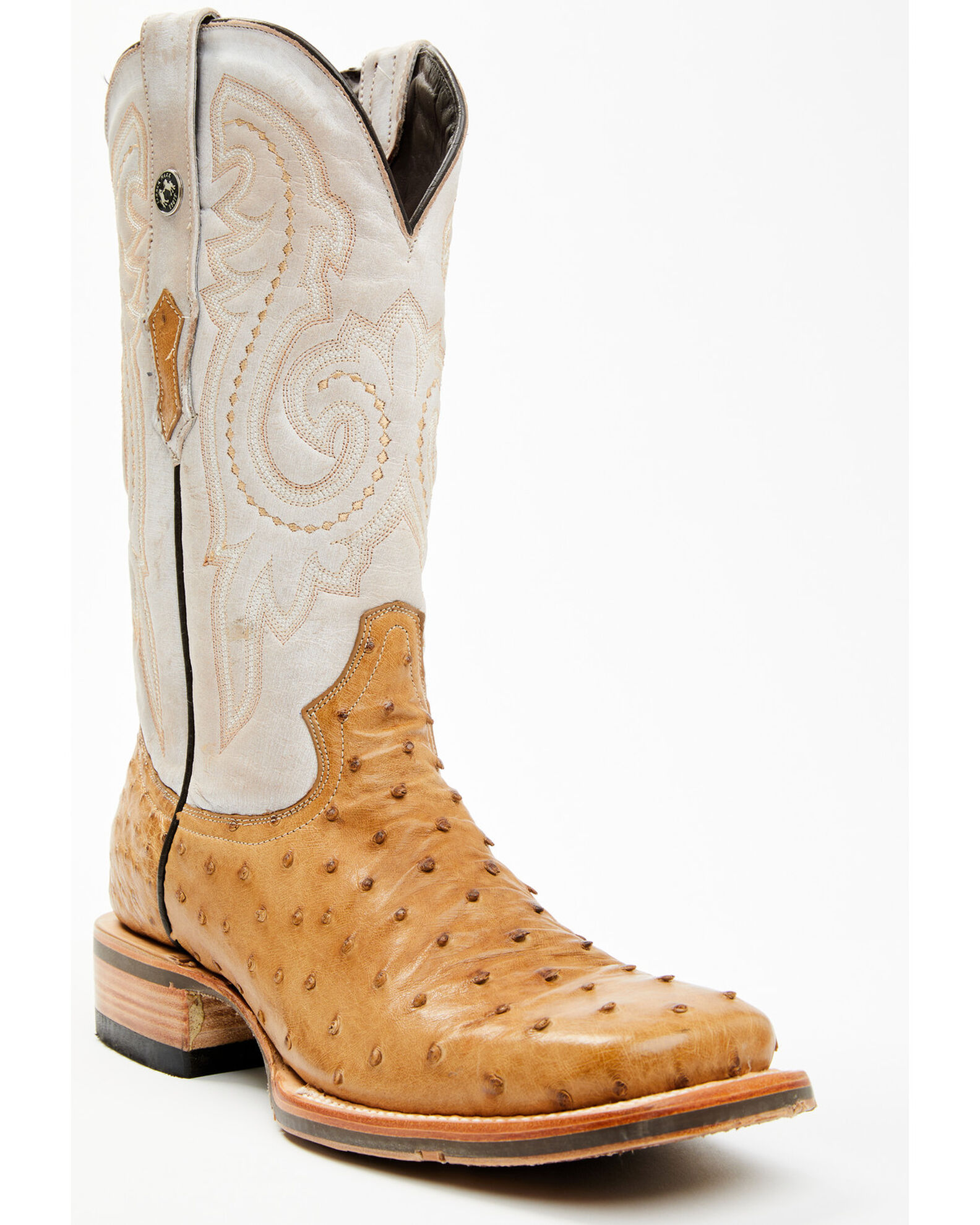 Product Name: Tanner Mark Men's Exotic Ostrich Western Boots - Broad Square  Toe