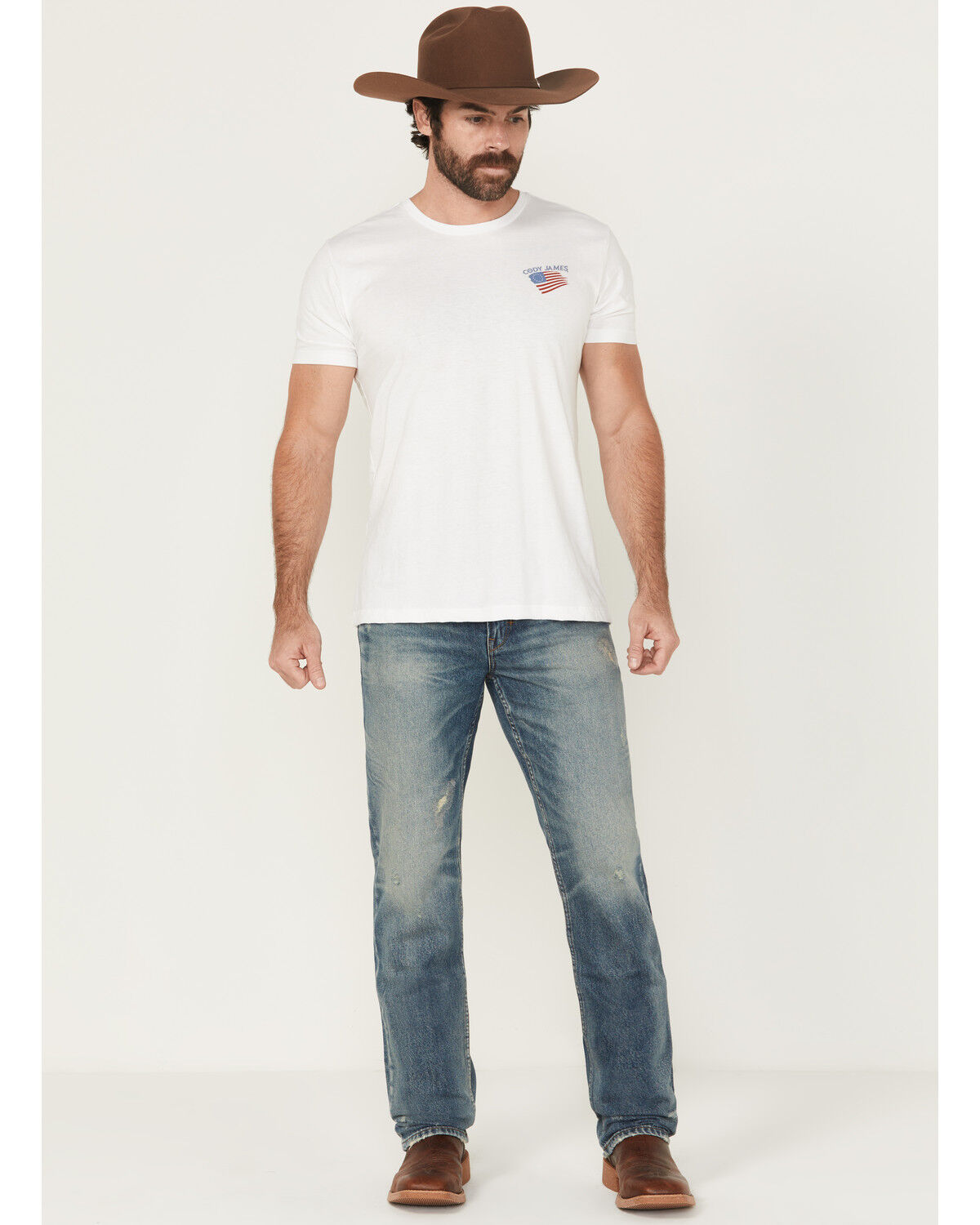 Image #1 - Moonshine Spirit Men's Decker Slim Straight Rigid Denim Jeans, Medium Wash, hi-res