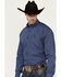 Image #2 - George Strait by Wrangler Men's Geo Print Long Sleeve Button-Down Western Shirt - Big, Dark Blue, hi-res