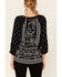 Image #4 - Bila Women's Delaney Two-Tone Print 3/4 Sleeve Peasant Top, Black, hi-res