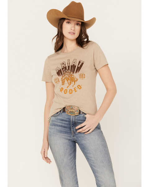 Image #1 - Ariat Women's Rodeo Short Sleeve Graphic Tee, Oatmeal, hi-res