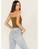Cleo + Wolf Women's Smocked Button Front Tank , Green/brown, hi-res