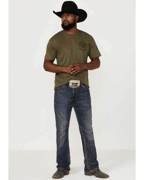 Image #2 - Cowboy Hardware Men's Lock & Load Graphic T-Shirt , Green, hi-res
