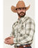 Image #2 - Wrangler Retro Men's Plaid Print Long Sleeve Snap Western Shirt, Cream, hi-res