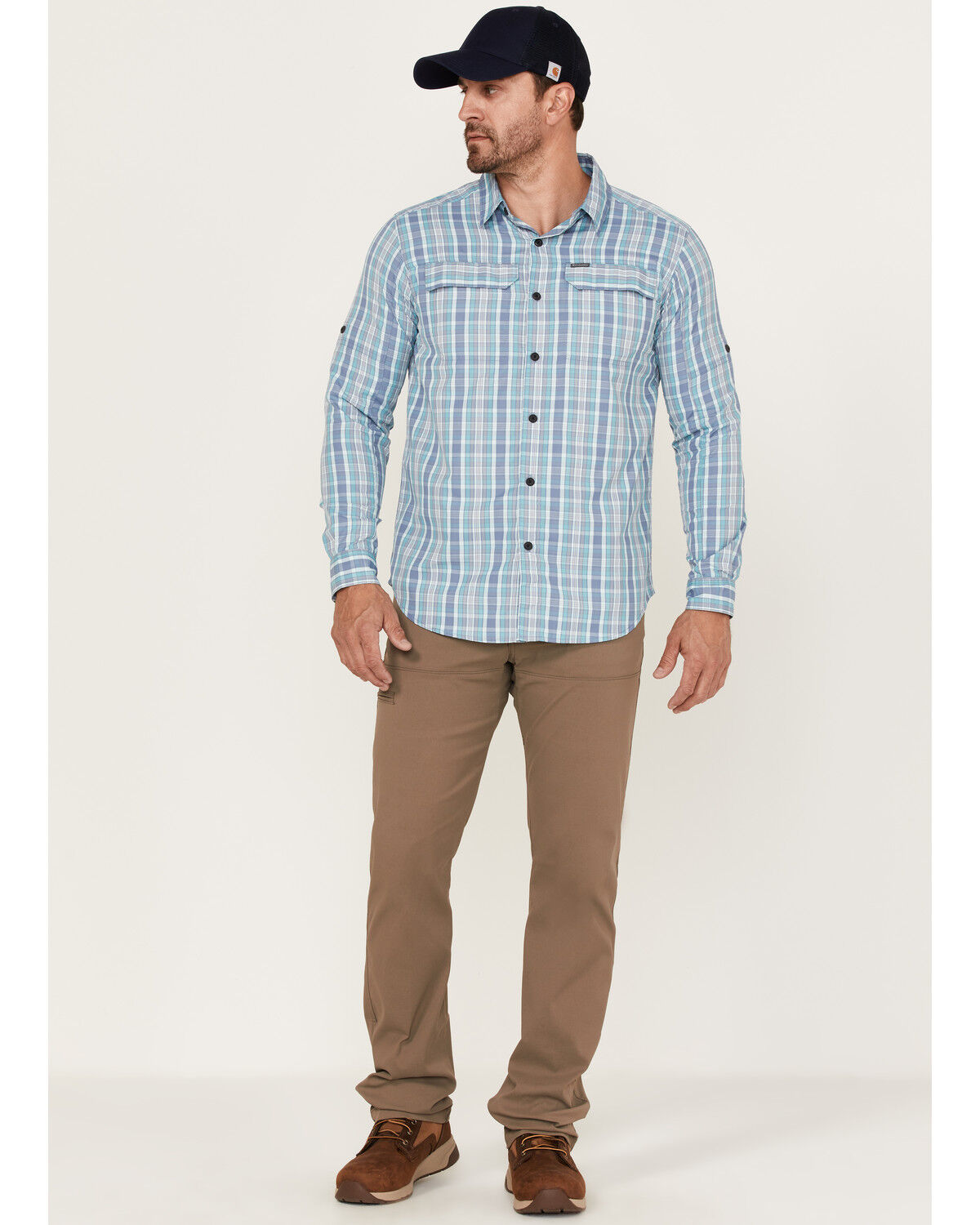 Image #2 - Columbia Men's Silver Ridge Balanced Plaid Long Sleeve Button-Down Western Shirt, Blue, hi-res