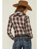 Roper Women's Plaid Wine Embroidered Bronco Riding Long Sleeve Western Shirt, Wine, hi-res