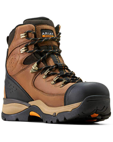 Image #1 - Ariat Men's 6" Endeavor Waterproof Work Boots - Soft Toe , Brown, hi-res