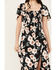 Image #4 - Wild Moss Women's Smocked Front Floral Dress, Black, hi-res