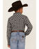 Image #4 - Cody James Boys' Gingham Print Long Sleeve Snap Western Flannel Shirt, Blue, hi-res