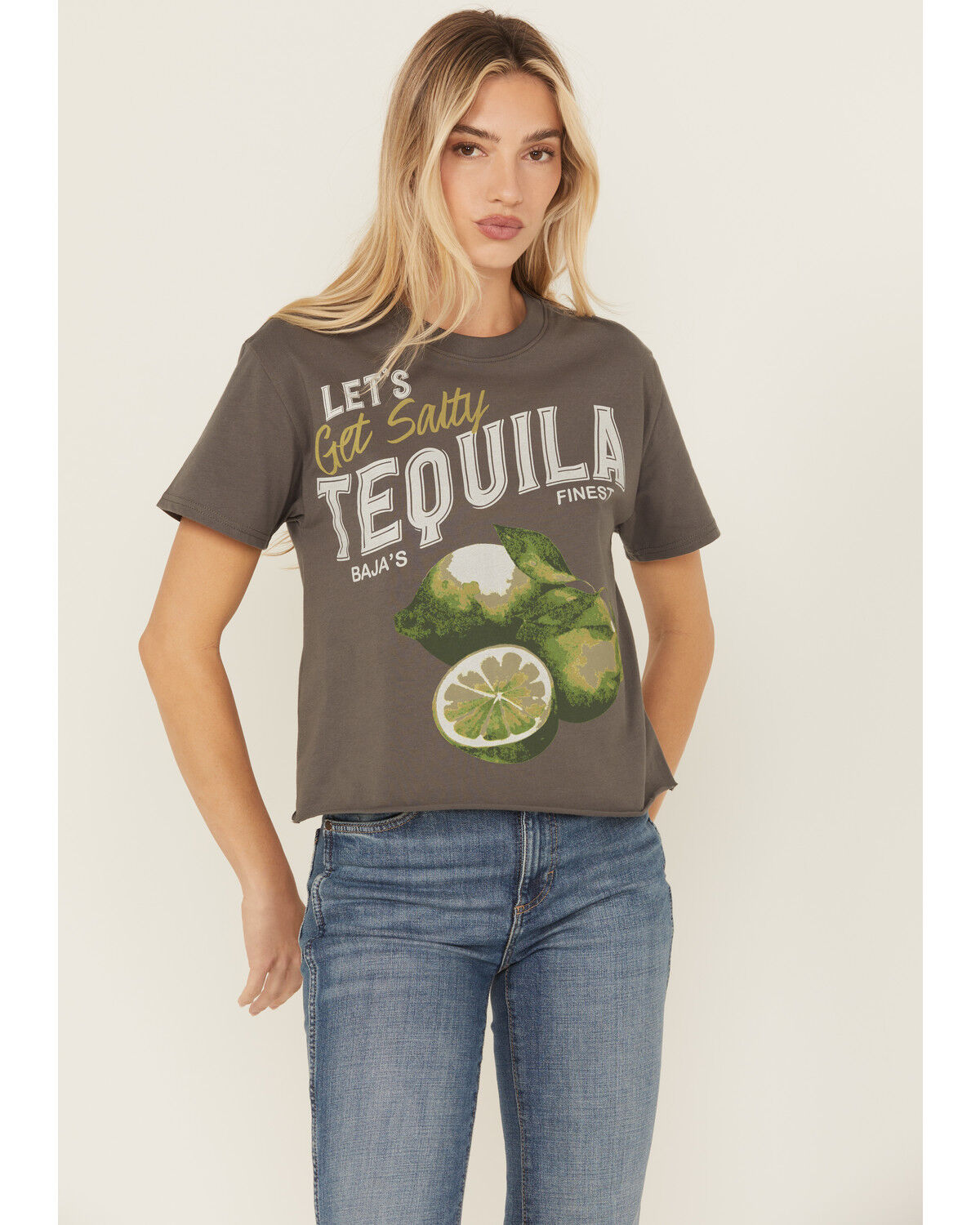 Image #1 - Blended Women's Tequila Lime Short Sleeve Graphic Tee, Black, hi-res