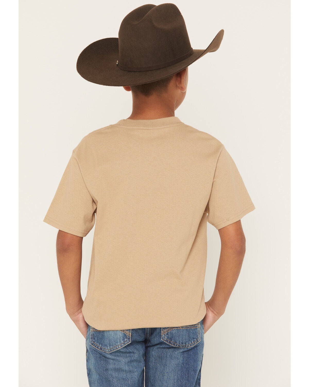 Image #4 - Cowboy Hardware Boys' Mexico Flag Short Sleeve Graphic T-Shirt, Sand, hi-res