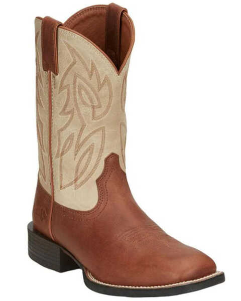 Image #1 - Justin Men's Canter Western Boots - Broad Square Toe, Brown, hi-res