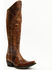 Idyllwind Women's Straight Up Orix Goat Studded Leather Tall Western Boots - Snip Toe , Brown, hi-res