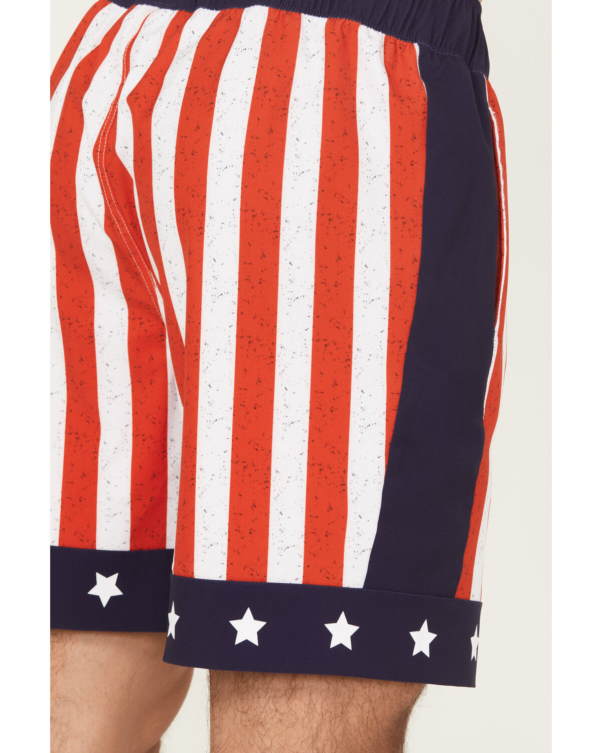 Image #4 - Rock & Roll Denim Men's Americana Stretch Drawcord Shorts, Red/white/blue, hi-res