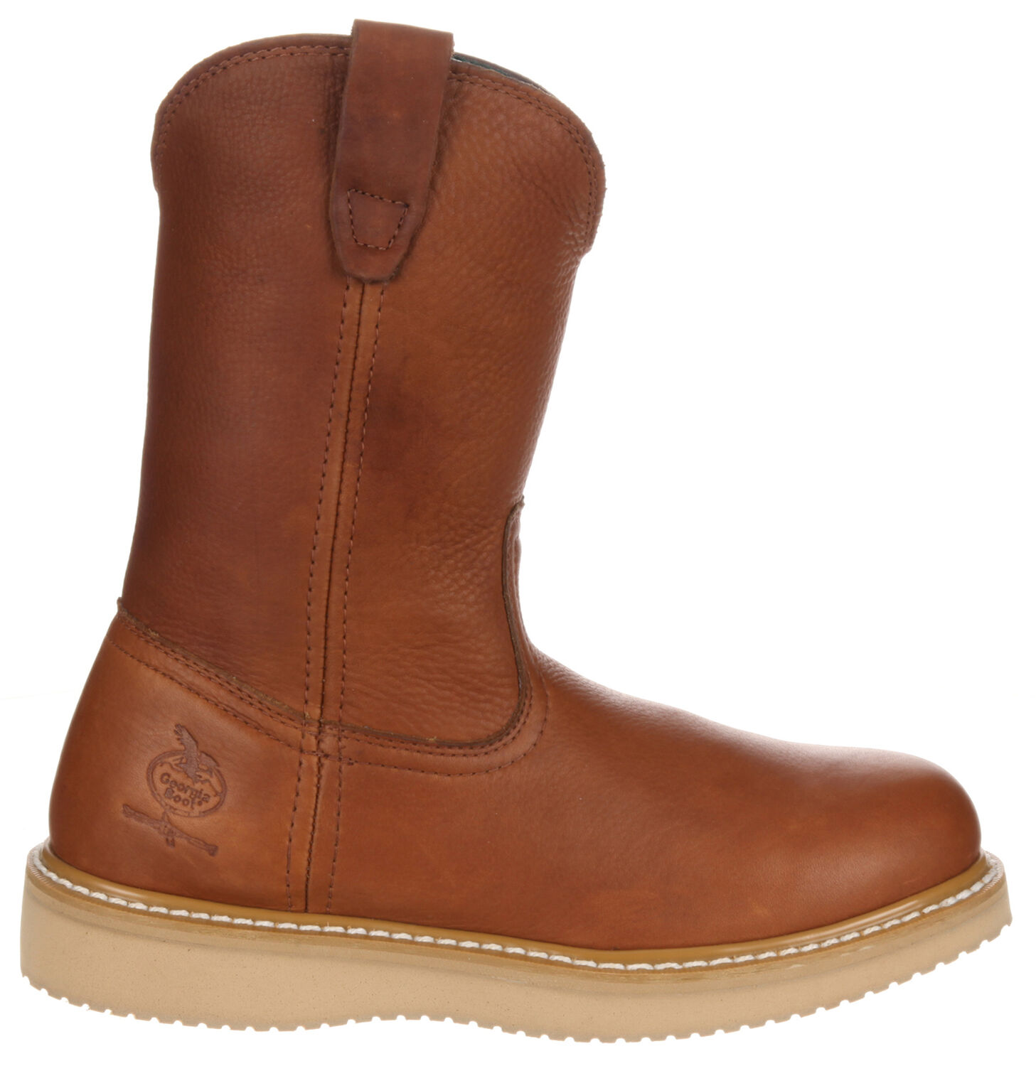 Image #8 - Georgia Boot Men's Wellington Barracuda Work Boots - Steel Toe, Brown, hi-res