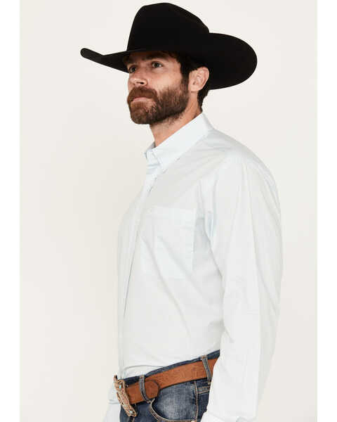 Image #2 - Cinch Men's Diamond Geo Print Long Sleeve Button Down Western Shirt, Light Blue, hi-res
