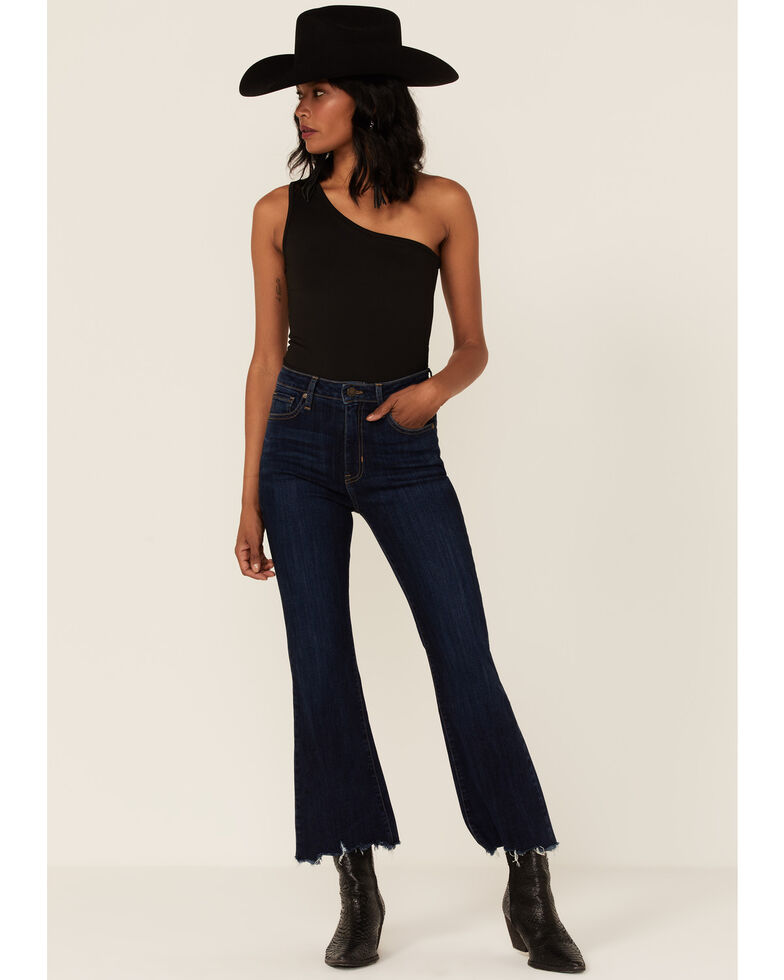 Just Black Denim Dark Wash High-Rise Flare Jeans, Dark Wash, hi-res