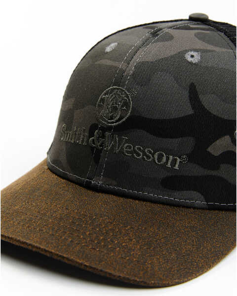 Smith & Wesson Men's Camo Embroidered Logo Mesh Back Cap, Camouflage, hi-res